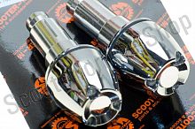 Грузики руля (пара) H310B1 хром с син. подсветкой ID=14-22mm универс.  SCOOTER-M