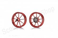 Диски колес пара  DIO ZX AF28/35, TACT AF31  литые, 9 спиц  (красные)