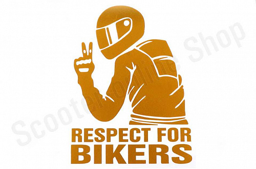 Наклейка Respect For Bikers Yellow  комплект 2шт фото фотография изображение картинка