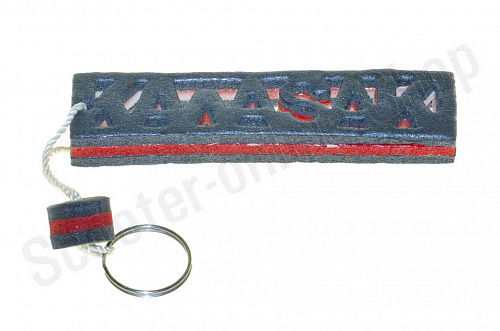 Брелок каучук   (серо-красный)   KAWASAKI   "AS" фото фотография изображение картинка