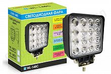 Светодиодная фара WL-148CS (дальн. свет, кв. мет. корп. 16 LED, 48W)