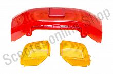 Стекло стоп-сигнала + поворотников  задних  Honda Lead90  AF20 комплект