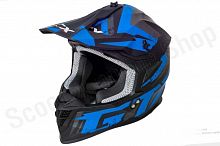 Шлем мото кроссовый GTX 633 №9 (XXL) BLACK/BLUE GREY