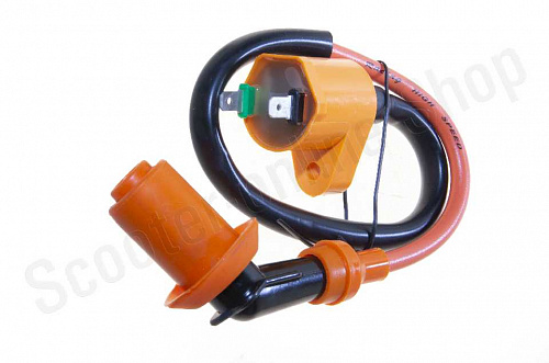 Катушка зажигания тюнинг 4T 139QMB, Dio (оранжевая, +колпак свечи) "CHENHAO" фото фотография изображение картинка Катушка зажигания тюнинг 4T 139QMB, Dio (оранжевая, +колпак свечи) "CHENHAO" фото фотография изображение картинка