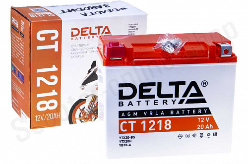 Аккумулятор 1218  YTX20-BS, YTX20H, YB16-B-CX, YB16-B, YB18-A  Delta AGM  177х88х154 фото фотография изображение картинка