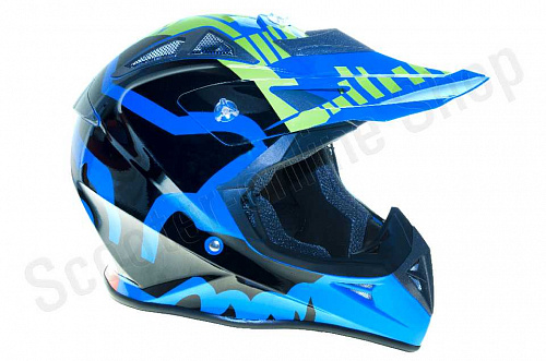 Шлем кроссовый Fox V3 L(60) синий  фото фотография изображение картинка