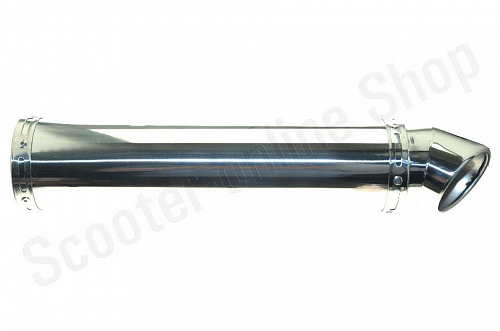 Глушитель  тюнинг  420*100мм, крепл. D-78 нержавейка, серебро, mod:26