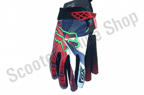 Мотоперчатки перчатки мото Перчатки FOX DIRTPAW красно-зеленые  L фото фотография 