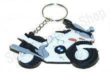 Брелок резиновый   байк   "BMW"   (белый)   (#YSK009)