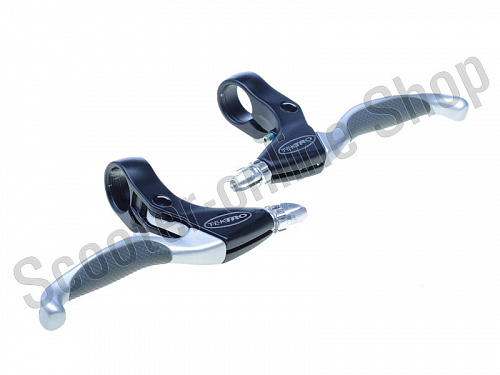 Ручки тормоза V-Brake 4 пальца, алюминиевые кратоновые накладки, черный хомут фото фотография изображение картинка