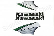 Комплект наклеек на пластик для мотоцикла Kawasaki KLX250 08- Бело-Зеленый