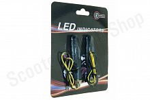 Поворотники светодиодные 9 Led черные комплект 