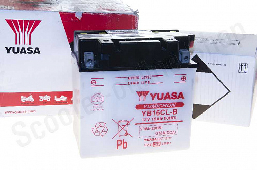 Аккумулятор Yuasa YB16CL-B 12В 19Ач 240CCA 176x101x177 мм Обратная (-+) фото фотография изображение картинка