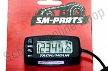 Счетчик моточасов/тахометр (подсветка, смен. батарея) SM-PARTS  SMP-032R черный