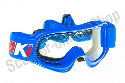 Очки для мотокросса детские ATAKI HB-115 синие глянцевые фото фотография 