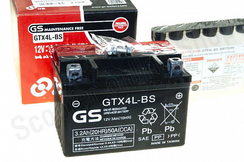 Аккумулятор GS Yuasa GTX4L-BS 12В 3Ач 50CCA 114x71x87 мм Обратная (-+) фото фотография изображение картинка