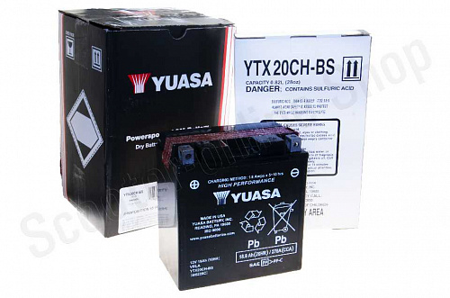 Аккумулятор Yuasa YTX20-BS 12В 18Ач 270CCA 175x87x155 мм Прямая (+-) фото фотография изображение картинка