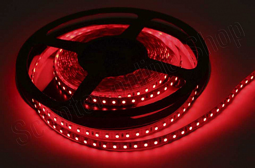 Светодиодная лента 60 LED3528, 12В, 5м, IP20, красный фото фотография изображение картинка