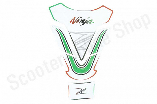 Наклейка на бак Kawasaki Ninja Z Бело-Зеленая фото фотография изображение картинка