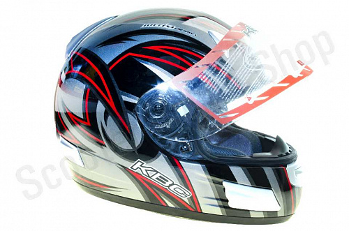 Шлем интеграл KBC TK-8 Swirl Silver/Black/Red М(58) фото фотография изображение картинка