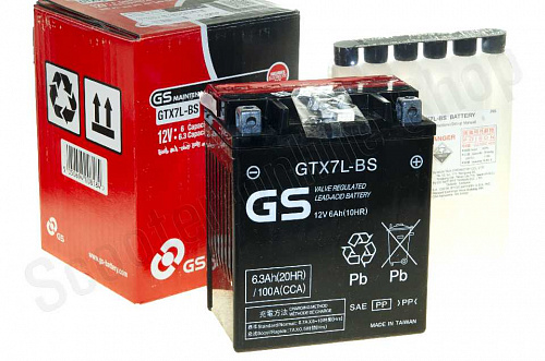 Аккумулятор GS Yuasa GTX7L-BS 12В 6Ач 100CCA 114x71x131 мм Обратная (-+) фото фотография изображение картинка