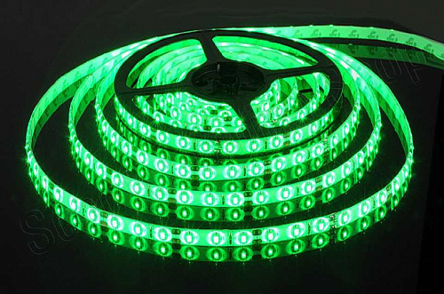 Светодиодная лента 60 LED3528, 12В, 5м, IP20, зеленый фото фотография изображение картинка