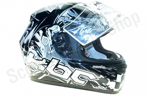 Шлем интеграл KBC TK-8 Swirl Silver/Black L(60) фото фотография изображение картинка