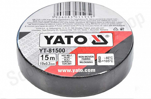 Изолента тканевая 19ммх15м черная Yato / yt81500 фото фотография изображение картинка