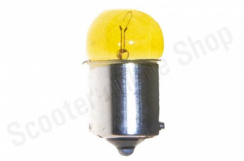 Лампа G18  поворот/габарит   12V 10W   желтая  "YWL" фото фотография изображение картинка